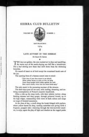 Sierra Club Bulletin 1924 Vol 12 No 1 January thumbnail